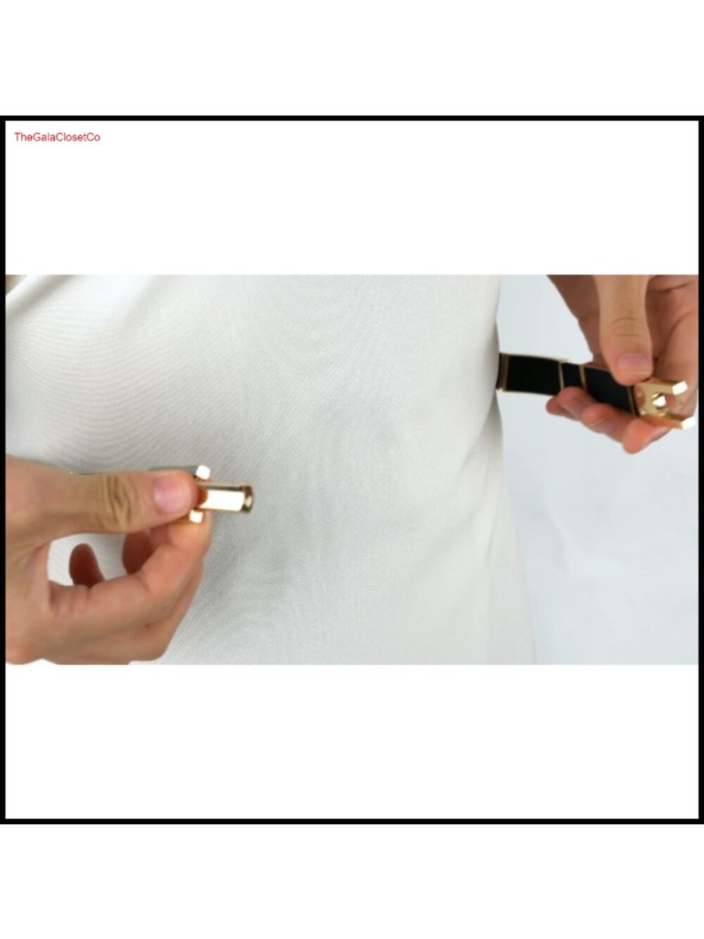 Gold Metal Elastic Stretch Dress Belt Adjustable Skinny Waist Cinch - Picture 5 of 5